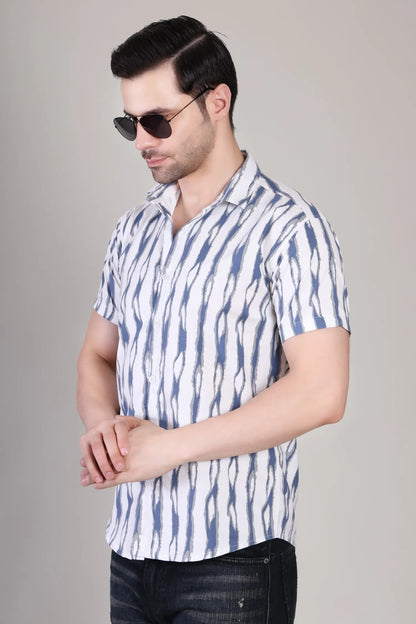 Men's Casual Half Sleeve Shirt - Striped | UHSS-166