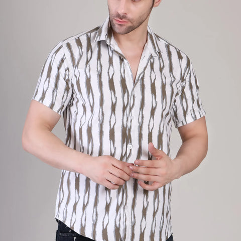 Men's Casual Half Sleeve Shirt - Striped | UHSS-165