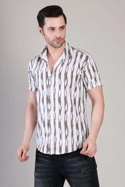 Men's Casual Half Sleeve Shirt - Striped | UHSS-165