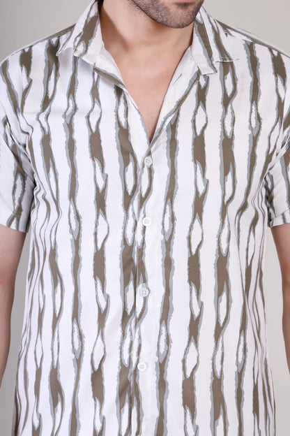 Men's Casual Half Sleeve Shirt - Striped | UHSS-165