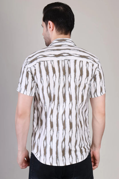 Men's Casual Half Sleeve Shirt - Striped | UHSS-165