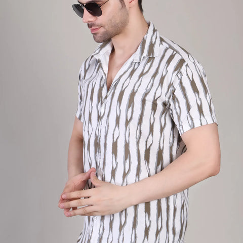 Men's Casual Half Sleeve Shirt - Striped | UHSS-165