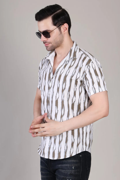 Men's Casual Half Sleeve Shirt - Striped | UHSS-165