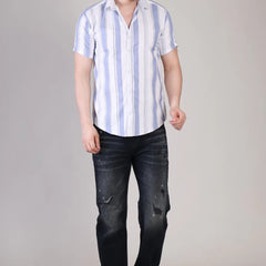 Men's Casual Half Sleeve Shirt - Striped | UHSS-171