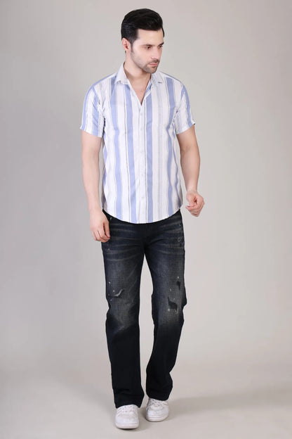 Men's Casual Half Sleeve Shirt - Striped | UHSS-171