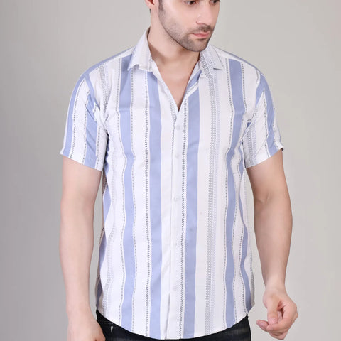 Men's Casual Half Sleeve Shirt - Striped | UHSS-171