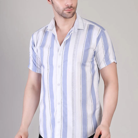 Men's Casual Half Sleeve Shirt - Striped | UHSS-171