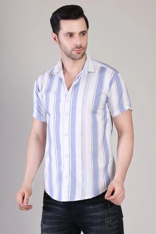 Men's Casual Half Sleeve Shirt - Striped | UHSS-171
