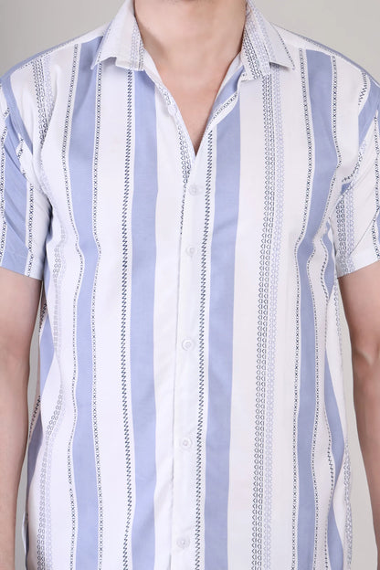 Men's Casual Half Sleeve Shirt - Striped | UHSS-171