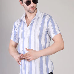 Men's Casual Half Sleeve Shirt - Striped | UHSS-171