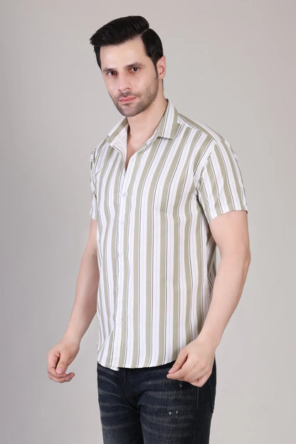 Men's Casual Half Sleeve Shirt - Striped | UHSS-170