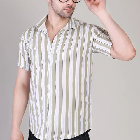 Men's Casual Half Sleeve Shirt - Striped | UHSS-170