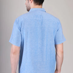 Men's Casual Half Sleeve Shirt - Blue | BHS-124