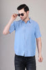 Men's Casual Half Sleeve Shirt - Blue | BHS-124