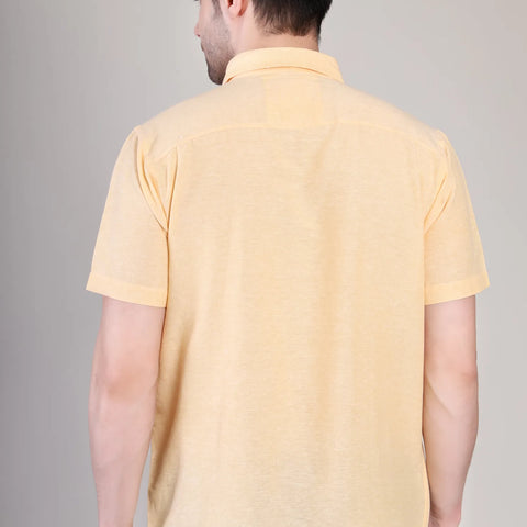 Men's Casual Half Sleeve Shirt - Beige | BHS-123
