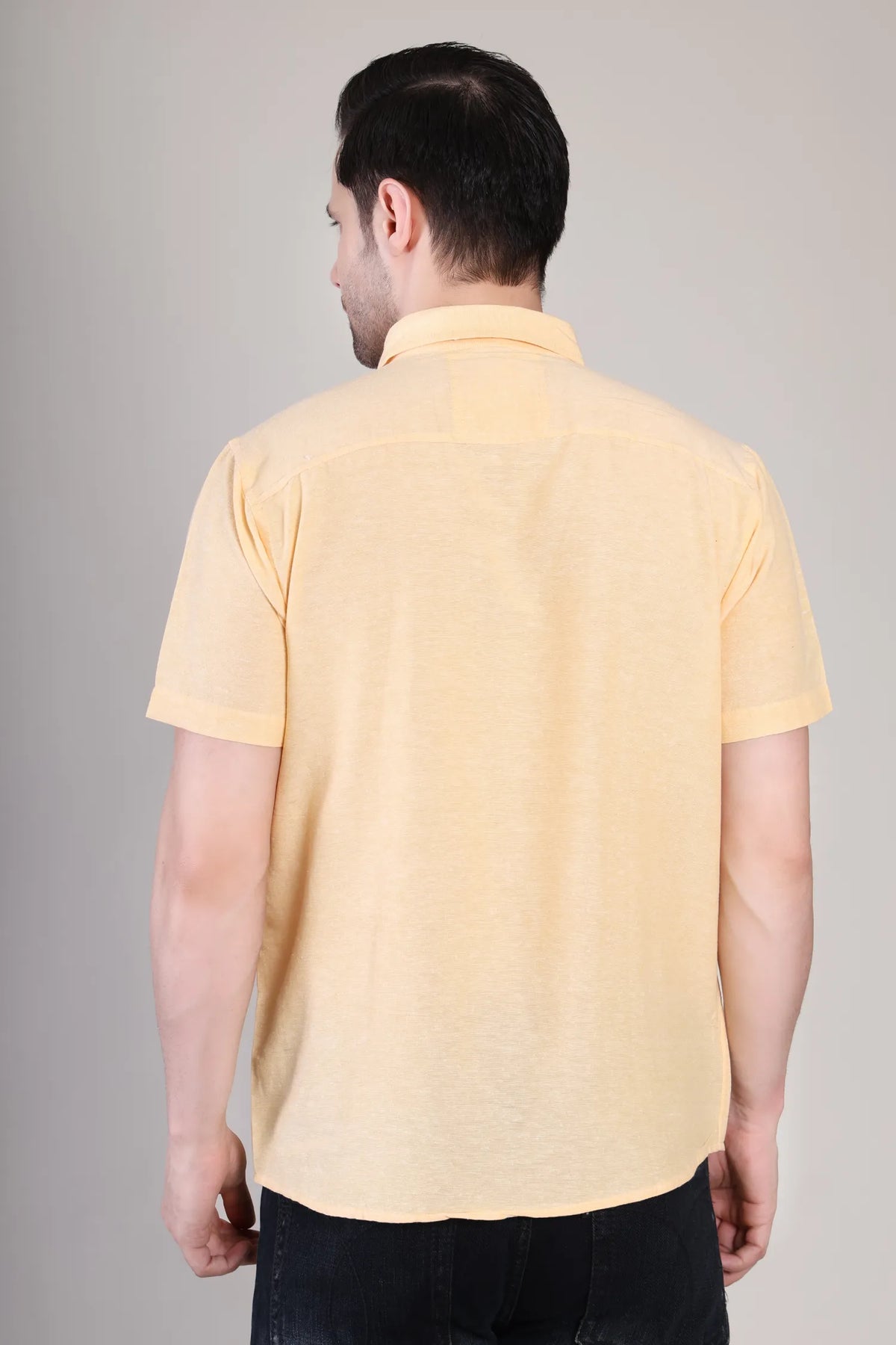 Men's Casual Half Sleeve Shirt - Beige | BHS-123