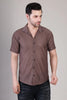Men's Casual Half Sleeve Shirt - Light Brown | UHSS-149