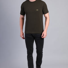 Men’s Black Round Neck Half Sleeve T-Shirt- NS-35