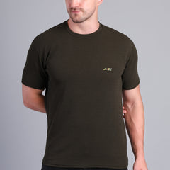 Men’s Black Round Neck Half Sleeve T-Shirt- NS-35