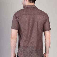 Men's Casual Half Sleeve Shirt - Light Brown | UHSS-149
