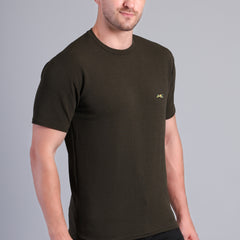 Men’s Black Round Neck Half Sleeve T-Shirt- NS-35