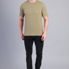 Men’s Olive Green Round Neck Half Sleeve T-Shirt-NS-33