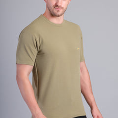 Men’s Olive Green Round Neck Half Sleeve T-Shirt-NS-33