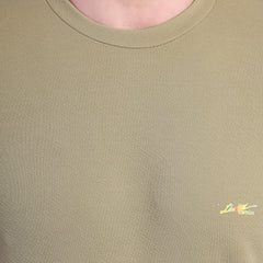 Men’s Olive Green Round Neck Half Sleeve T-Shirt-NS-33