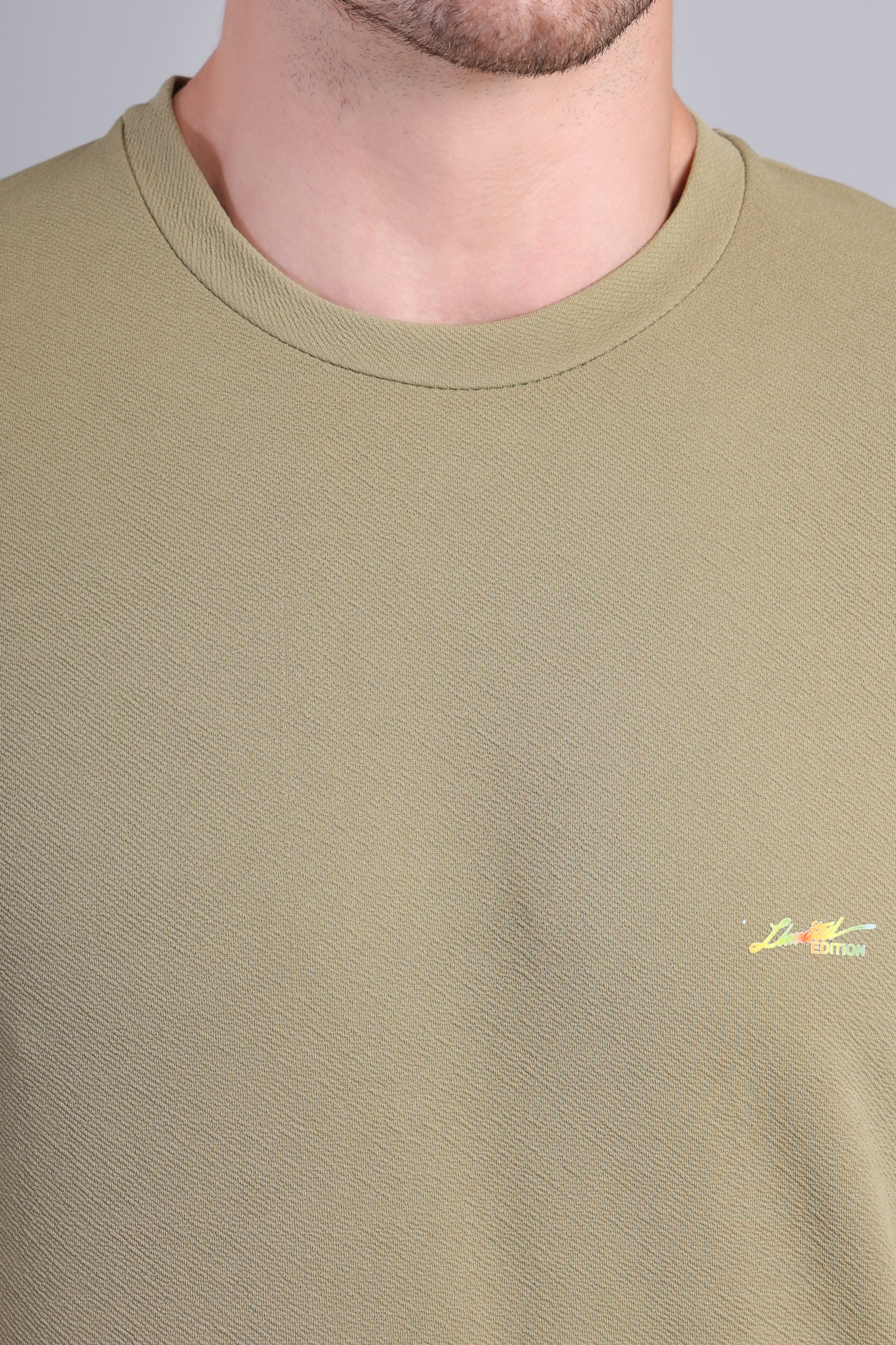 Men’s Olive Green Round Neck Half Sleeve T-Shirt-TS-233