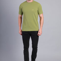 Men’s Army Green Round Neck Half Sleeve T-Shirt-NS-32_1