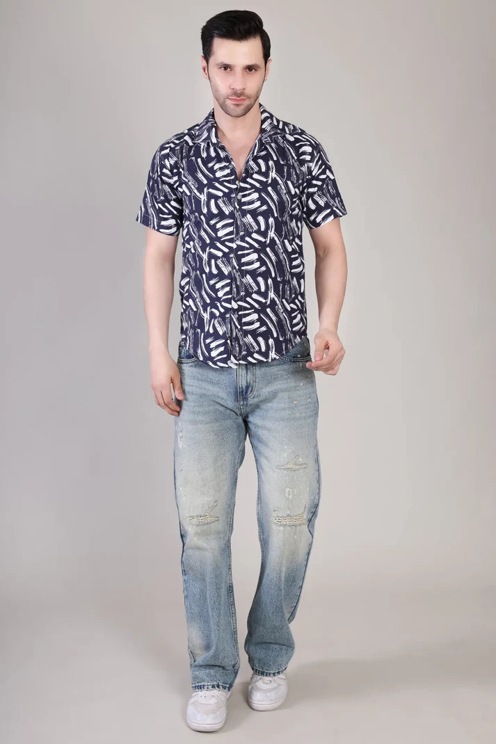 Blue Strip with black paintbrush