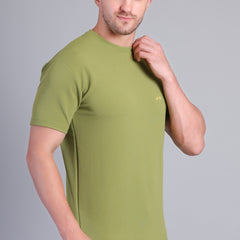 Men’s Army Green Round Neck Half Sleeve T-Shirt-NS-32_1