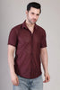 Men's Casual Half Sleeve Shirt - Maroon | SHS-154