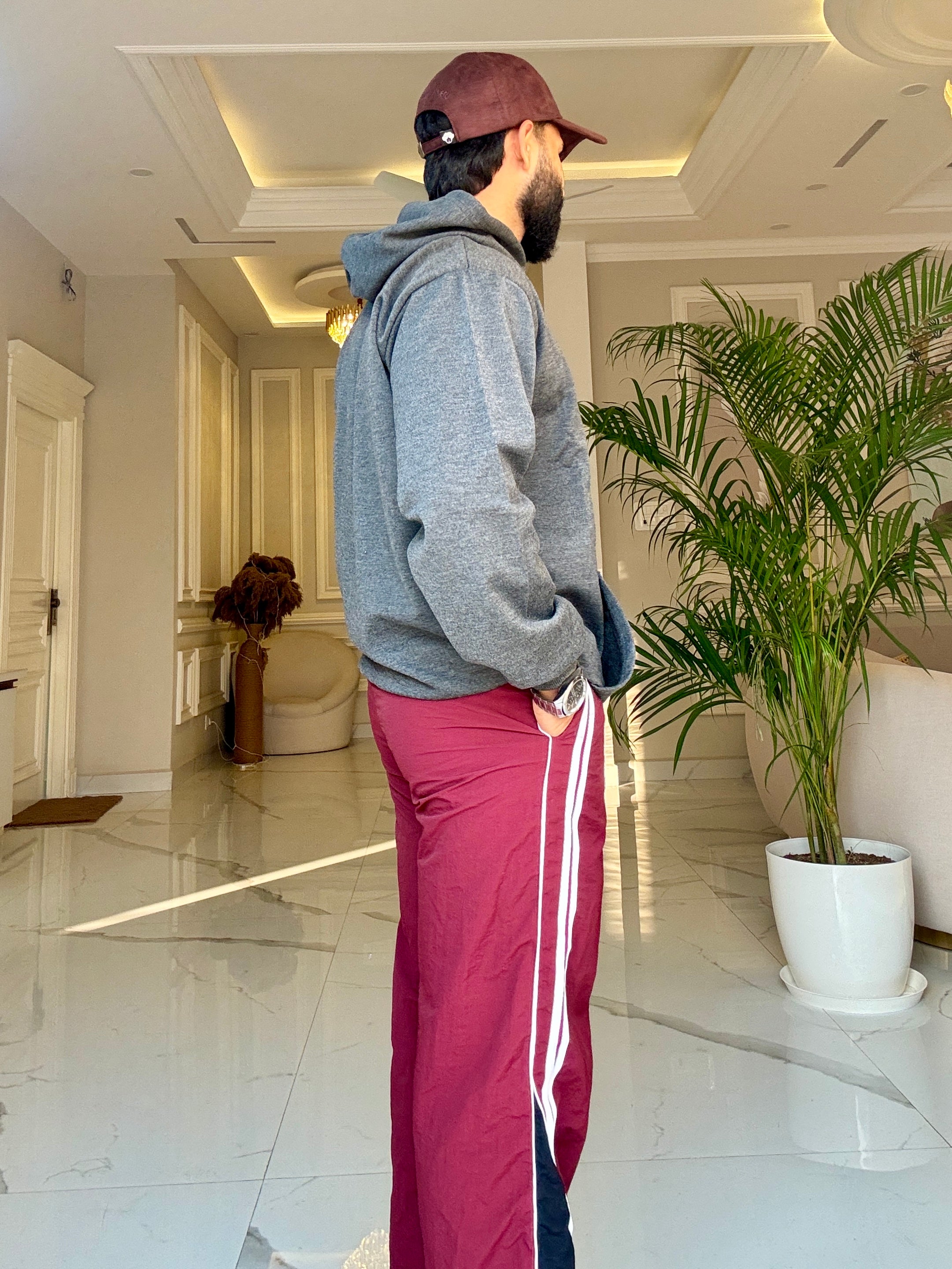 Men Dark Grey Hoodie for Winter