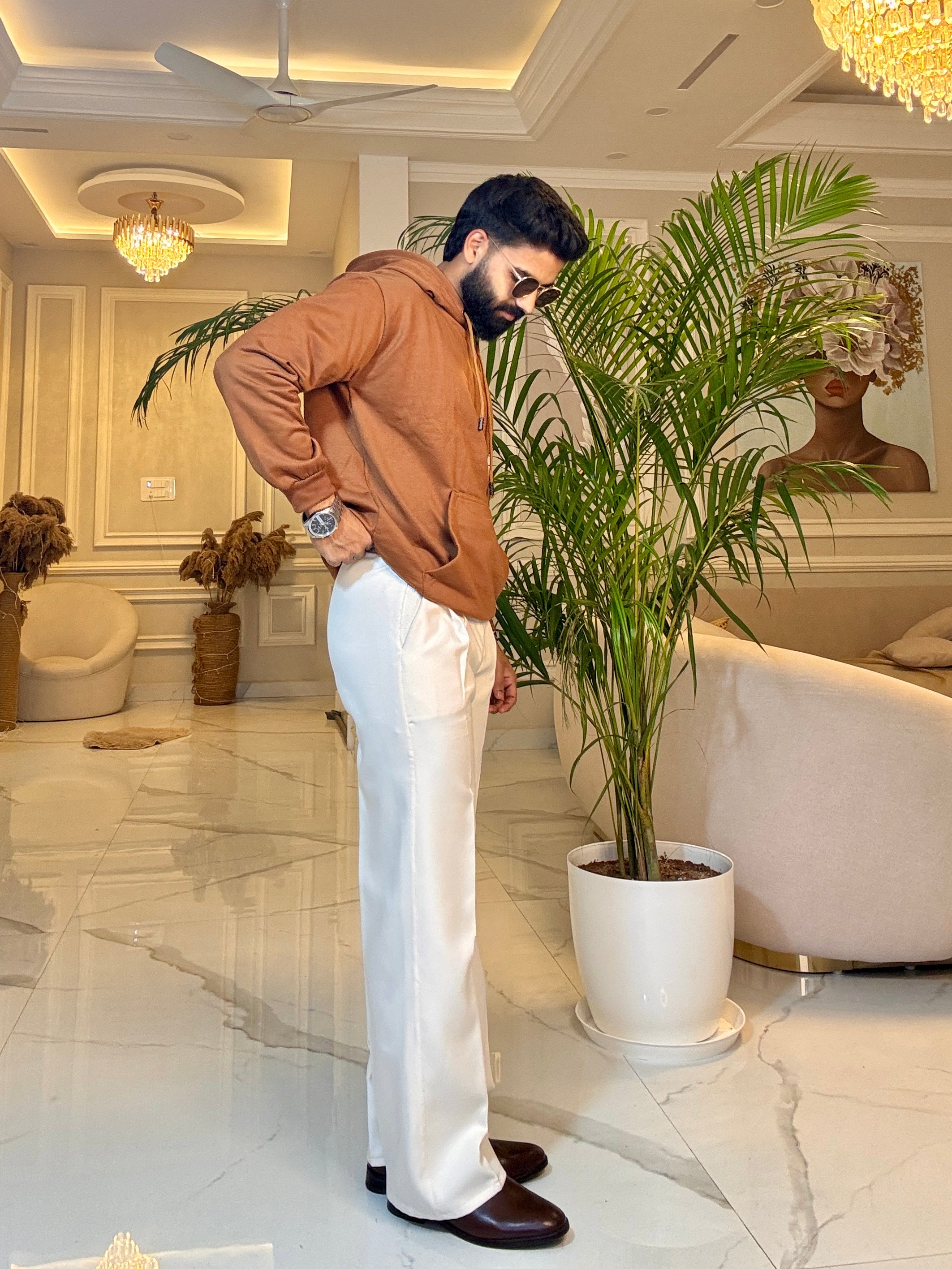 Men Brown Hoodie for Winter