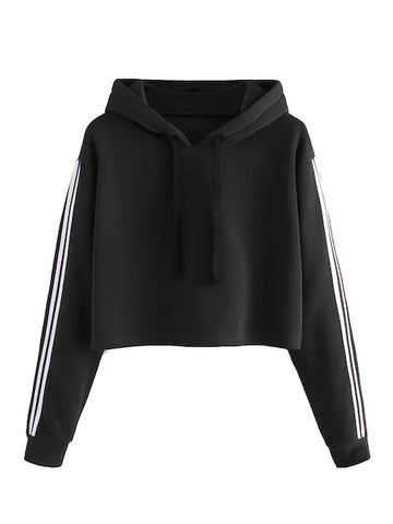 Black Crop Hoodie