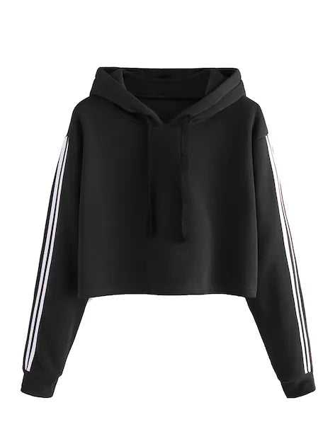 Black Crop Hoodie