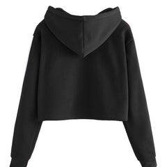 Black Crop Hoodie