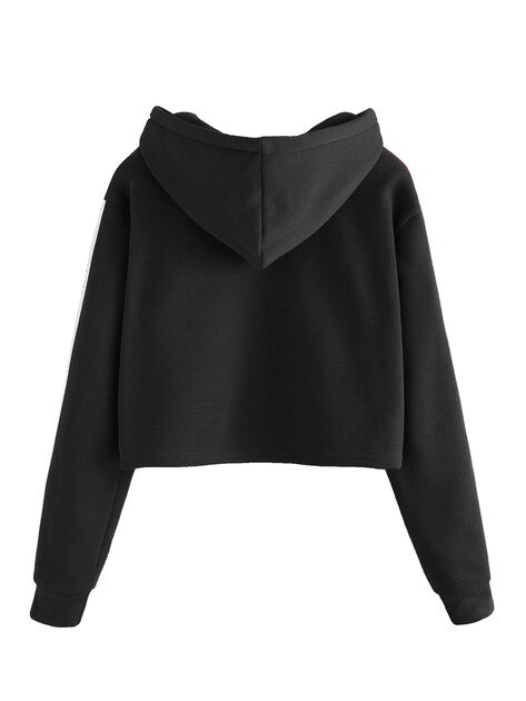 Black Crop Hoodie