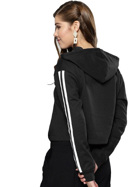 Black Crop Hoodie