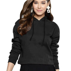 Black Crop Hoodie