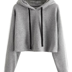 Grey Crop Hoodie