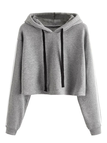 Grey Crop Hoodie