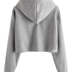 Grey Crop Hoodie