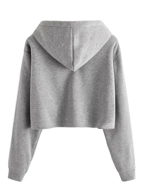 Grey Crop Hoodie