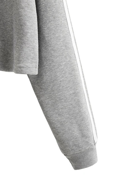 Grey Crop Hoodie