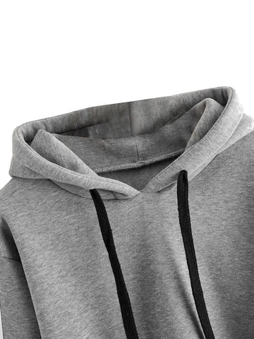 Grey Crop Hoodie