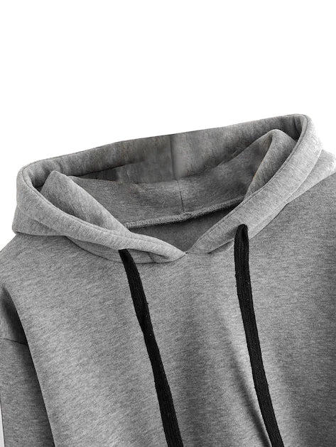 Grey Crop Hoodie