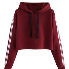 Maroon Crop Hoodie