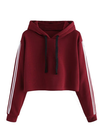 Maroon Crop Hoodie